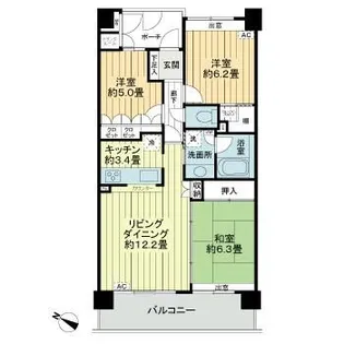 サーパス上水戸中央【8階】の間取り