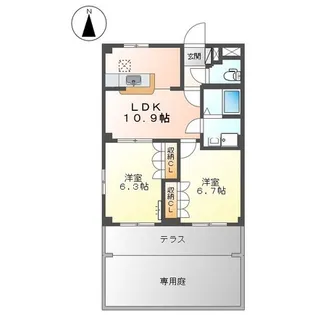 ヴァンベールK【1階】の間取り