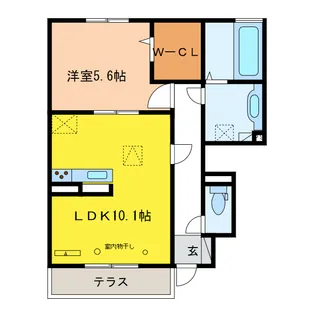 岐阜県各務原市川島河田町【アパート】の間取り