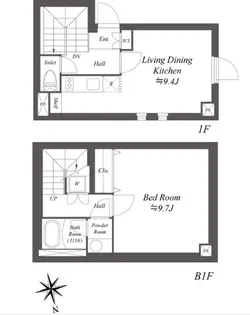 LEGALAND早稲田鶴巻町【1階】の間取り