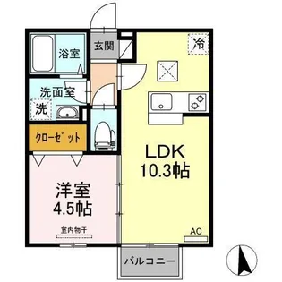 クレールニシヤマIII【1階】の間取り