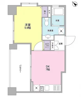 リバーレ月島【13階】の間取り