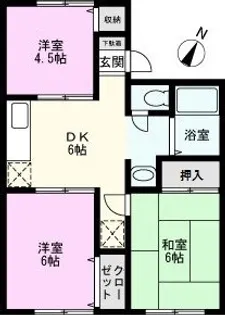 シャトー清水【1階】の間取り