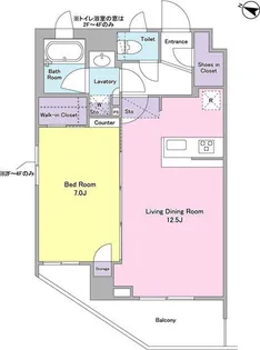 ケリア西馬込アジールコート【1階】の間取り