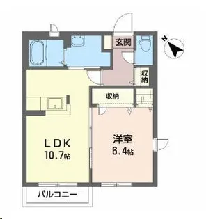 リリー・シャーメゾンF【1階】の間取り