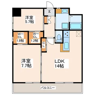 2LDKの間取り画像