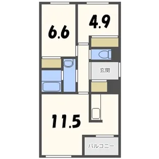 YKマンション2【1階】の間取り