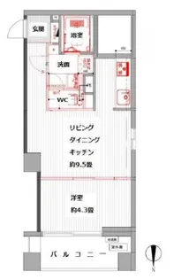 アルテール新御徒町【8階】の間取り