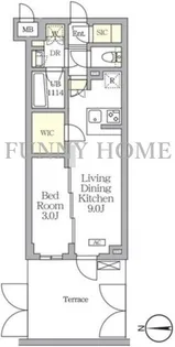 東京都目黒区中根1【マンション】の間取り