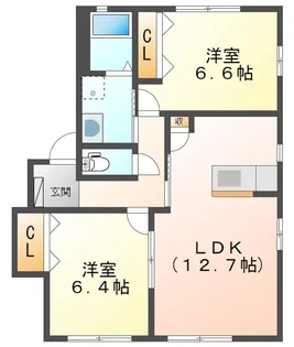 アンシャンテ B【1階】の間取り