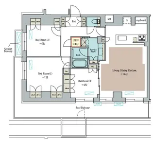 Brillia ist 池尻大橋 ブリリアイスト池尻大橋【8階】の間取り