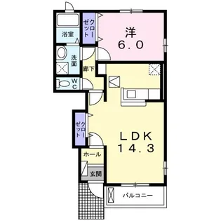 リュクセル弐番館【1階】の間取り