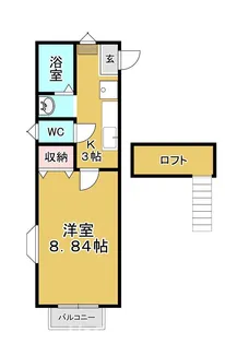 クレセール南吉成弐番館【2階】の間取り