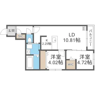 Alivis北23条【3階】の間取り