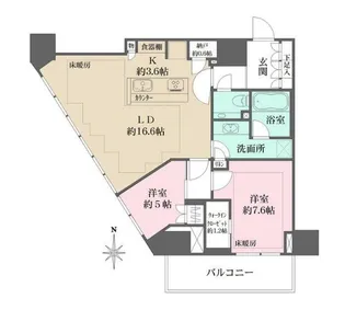 ザ・パークハウス三田タワー【3階】の間取り