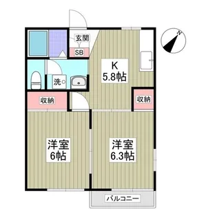 上前ハイツC【1階】の間取り