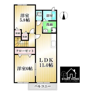 サンシャインオールウェイズA【2階】の間取り