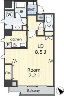 東京都港区白金2【マンション】の間取り
