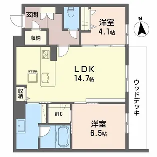 シャーメゾン江平 WEST【1階】の間取り