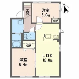 ディアス北田 A【1階】の間取り