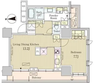 パークアクシス池田山【10階】の間取り