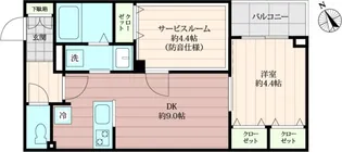 「防音マンション」クリオ ラモード新江古田サウンドテラス【2階】の間取り