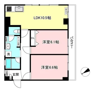 東カン横浜パークサイド【10階】の間取り