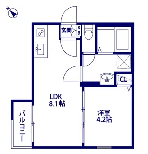 グローベルメゾン十日市場【2階】の間取り