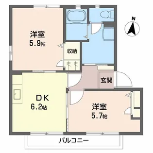 ヴィラージュマルイ B棟【2階】の間取り