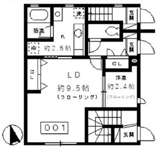 メゾントレフル【1階】の間取り