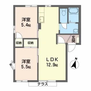 フレグランス白石坂B【1階】の間取り