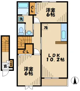 アイビーヒルズA【2階】の間取り