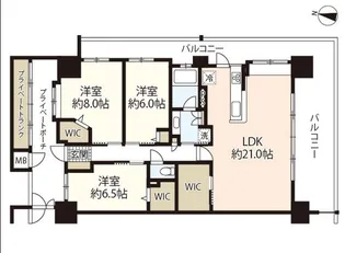 ヴェルディ楽々園パームガーデンイースト【12階】の間取り