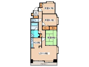 北23条シティハウス【2階】の間取り