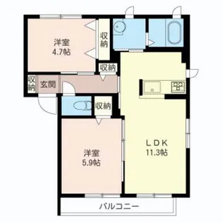 グランドール清長【2階】の間取り