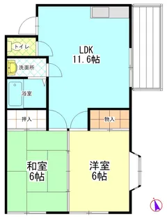 皆川ハイツ【2階】の間取り