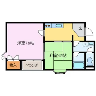 サンシャトー宝【4階】の間取り