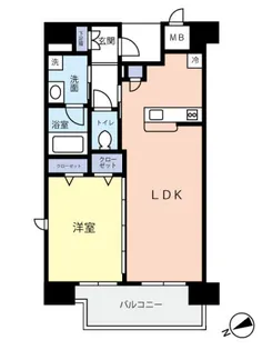 ディアメゾン新白島駅【10階】の間取り
