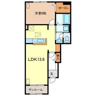 ヴィラパーチェI【1階】の間取り