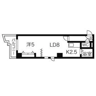 ミラバ札幌中央【8階】の間取り