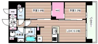ソルレヴェンテ新梅田【2階】の間取り