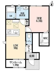 LOTUS西横地【1階】の間取り