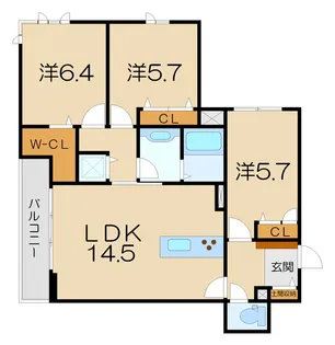 シャーメゾンアルジネ【3階】の間取り