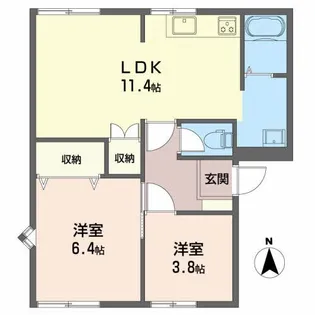 プラヴァー南光台【1階】の間取り