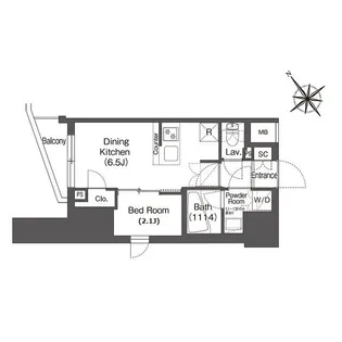 コンフォリア東大井II【13階】の間取り