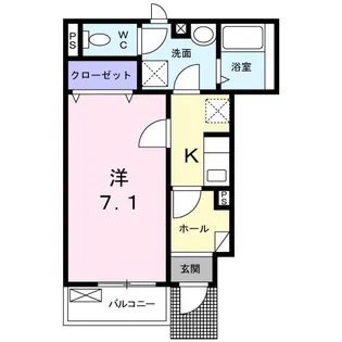 ソレアードフモンS【1階】の間取り