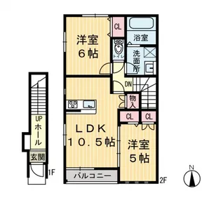 ウィンディタウン貝島II A【2階】の間取り