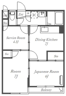 サンヒルズマンション【1階】の間取り