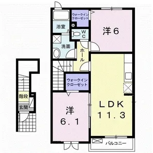 エステート松山 B【2階】の間取り
