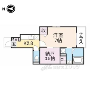プリートカーサ【1階】の間取り